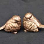 Bronzeornament verliebtes Vogelpaar